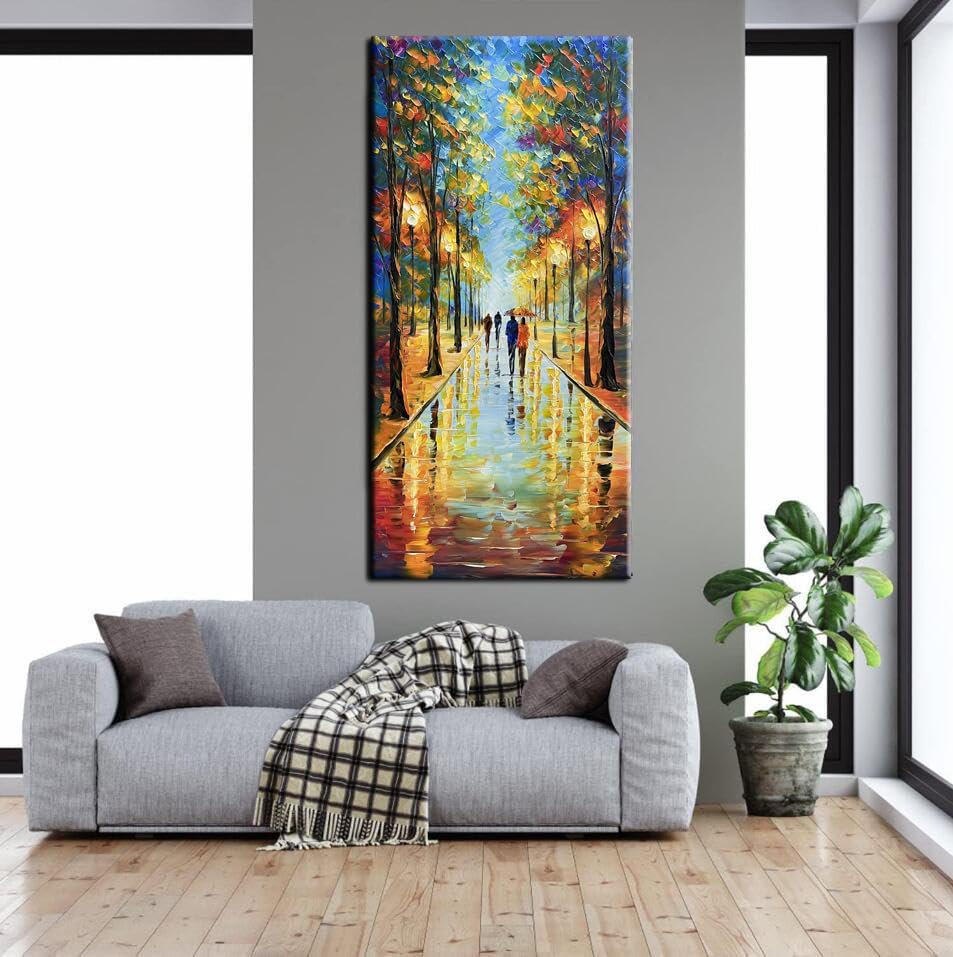 Tyed Art- 100% hand-painted 3D canvas abstract oil painting Landscape art contemporary large canvas wall art painting home Living Room decoration wall 24x48inch